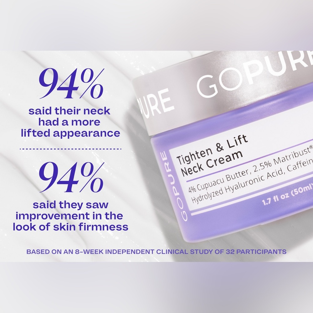 NIB goPure Tighten & Lift Neck Cream 1.7 fl oz (50ml) - Picture 4 of 12
